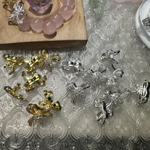 Zircon inlaid bow sweater chain buckles and crystal bracelet DIY jewelry accessories.