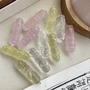Crystal wenchang pen pendant detail, colorful crystal carved brush charms for jewelry.