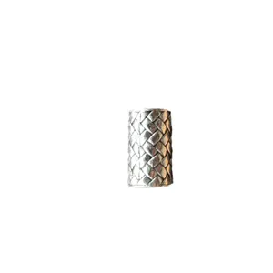 Tibetan silver metal woven cylindrical bead jewelry accessory main view showing details
