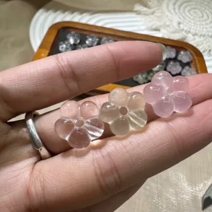 Natural crystal five-petal flower loose beads DIY jewelry making accessories and components