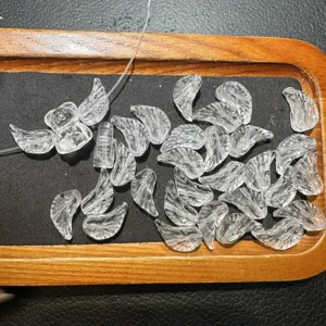 Natural clear quartz crystal angel wing beads DIY jewelry accessories for handmade crafts items
