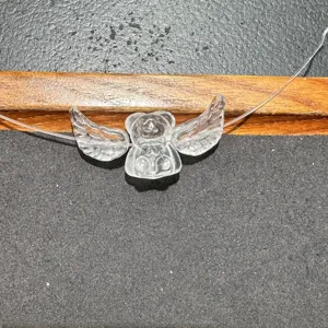 Natural white crystal angel wings jewelry accessory DIY pendant charm clear crystal charm
