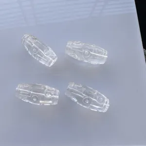 Natural White Crystal Dzi Bead Pendant Carved Ice Transparent Loose Bead DIY Jewelry Accessories