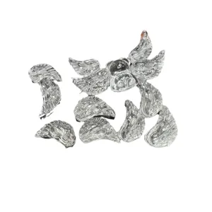 Natural white crystal angel wings carving components jewelry accessories main view display