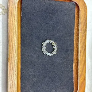 Cuenta de cristal de citrino accesorio de anillo DIY dije brillante componente de joyería
