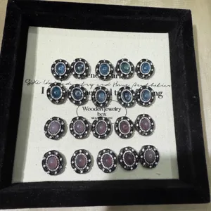 DIY crystal rhinestone oval jewelry accessories set, vintage decorative buttons for craft.