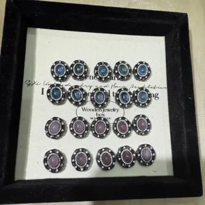 DIY crystal rhinestone inlaid jewelry accessories, oval blue and purple gemstone decor.