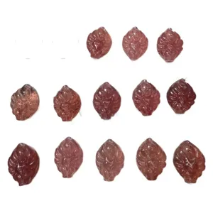 Natürlicher Erdbeerquarz Neunschwänziger Fuchs geschnitzte Perlen für DIY Schmuck