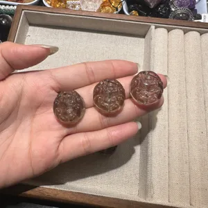 Perles rondes en quartz fumé naturel breloques pour fabrication de bracelets DIY de bijoux.