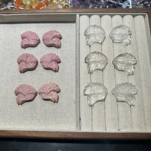 Natural crystal angel wing carved beads for DIY bracelets and pendant jewelry making accessories.