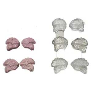 Natural crystal angel wing feather carved beads DIY bracelet pendant jewelry making accessories