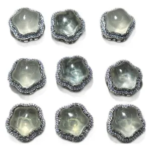 Natural lemon crystal star flower DIY jewelry accessories 19mm alloy antique silver