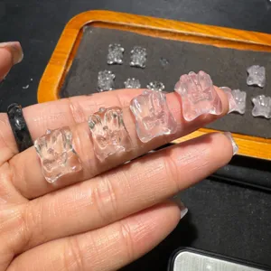 Natural Crystal Rabbit DIY Charms Crystal Jewelry Making Accessories Cute Animal Pendant Beaded Bracelet Component