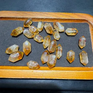 Perle in citrine naturale doppia punta irregolari caramella forate ingrosso bigiotteria fai da te