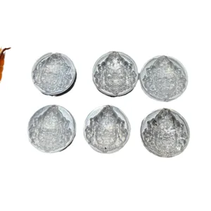 Clear crystal deity carved round beads DIY bracelet pendants spiritual charm components 6pcs