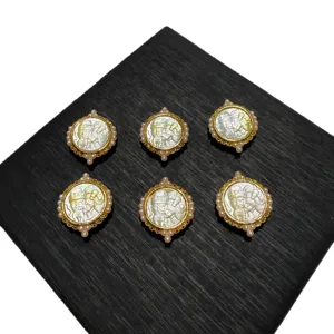 Natural mother of pearl Zanghiralu carved pendant DIY jewelry making accessories bulk.