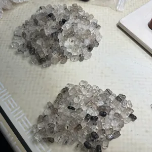 Natural black rutilated quartz pixiu carved beads loose stones for DIY jewelry making