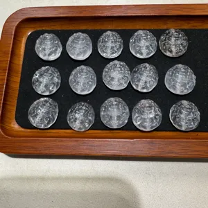 Natural white crystal carved beads small pendant wholesale set of 15 pieces tray