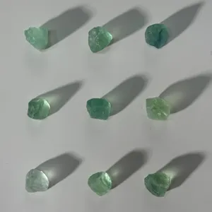 Natural green fluorite rough stone raw crystal mineral loose beads for jewelry making details