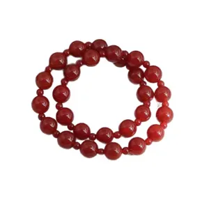Stunning red gemstone beaded multi-wrap bracelet, elegant jewelry accessory for women daily wear.