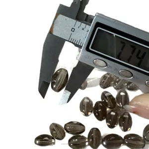 Natural smoky quartz olive beads loose gemstone for DIY jewelry making accessories 7.74mm