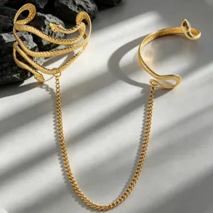 Bracciale a serpente dorato catena da braccio e mano gioiello corpo multistrato