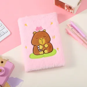 Süßes flauschiges Plüsch Notizbuch Taschenformat kawaii Cartoon Tagebuch weiches Journal
