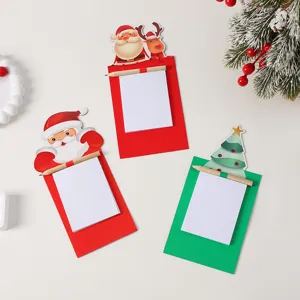 Christmas notepad set with wooden pencil, festive memo pad for holiday gifts and office use.