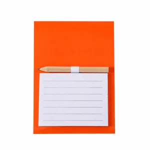 Portable mini notepad with pencil cute memo pad lined sticky notes stationery set 14x10cm