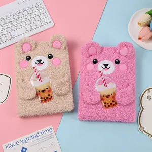 Cute Bear Plush Notebook Cartoon Children Memo Pad Kawaii Diary Book Cute Animal Gift For Kids And Teens