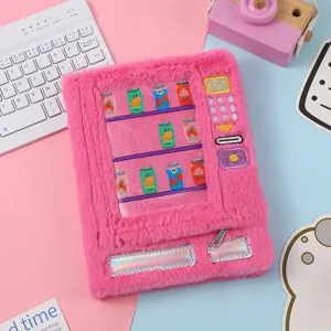 Bellissimo quaderno in peluche rosa design distributore automatico diario soffice memo