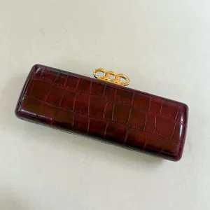 PU Leather Crocodile Pattern Evening Bag Retro Metal Lock Clutch Bag Women Elegant Party Handbag