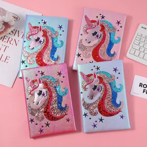 Cute Unicorn Rabbit Plush Notebook Embroidered Sequin Diary Book Kawaii Writing Pad Student School Stationery Gift