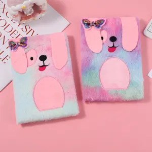 Taccuino in Peluche di Cartoni Animati Carino Diario Soffice Ricamato Blocco Note Morbido Per Bambini Forniture Scolastiche