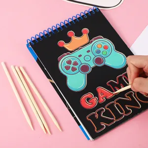 Kids colorful scratch art notebook DIY magic drawing book for creative children painting.