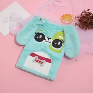 Simpatico taccuino in peluche con ricamo di cane carino copertina soffice per diario