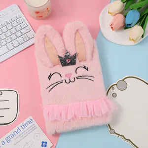 Plüsch Hase Notizbuch mit Krone und Tütü Design, süßes Tagebuch für Mädchen und Kinder Alltag.