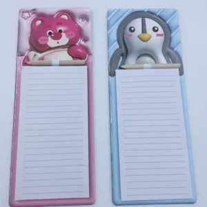 Cute cartoon animal memo pad set with magnetic board and pencil for student daily use notes