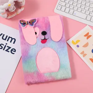 Simpatico taccuino di peluche per bambini con copertina di cane soffice, ideale per diario.