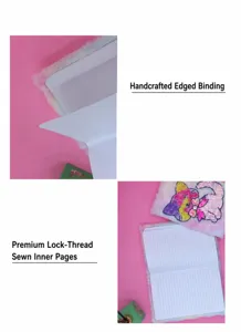 Gradient plush notebook detail view, handmade edge wrapping and hardcover thread bound binding.