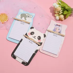 Cute cartoon magnetic memo notepad with wooden pencil, perfect for fridge message and daily notes.