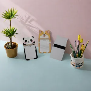 Cute cartoon animal magnetic notepad for fridge, panda and corgi memo pad with magnet.