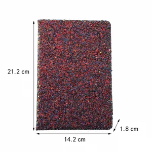 Taccuino portatile in PU glitterato diario studente 21.2x14.2cm copertina brillante block
