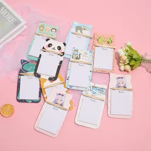 Cute Cartoon Magnetic Notepad Memo Pad Refrigerator Sticker With Wooden Pen Office School