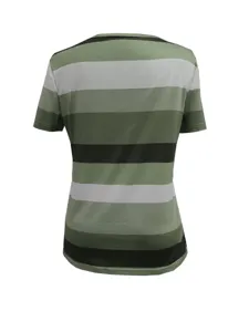Women casual striped short sleeve t-shirt summer basic crewneck top comfortable daily wear.