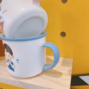 Ceramic couple mug cartoon boy girl cute milk coffee cup ceramic breakfast water cup aesthetic