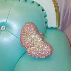 Glitzernde Kristall Schmetterling Abendtasche, elegante Strass Handtasche für Damen.