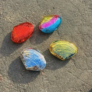 Acryl Muschel Abendtasche, modische unregelmäßige Umhängetasche, bunte Party Handtasche.