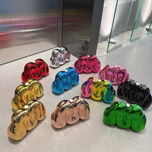 Metallisch glänzende Acryl Cloud Clutch Abendtasche, einzigartige unregelmäßige Party Tasche.