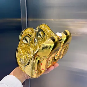 Goldene metallische unregelmäßige Acryl Clutch Tasche Damen Abend Party Handtasche.